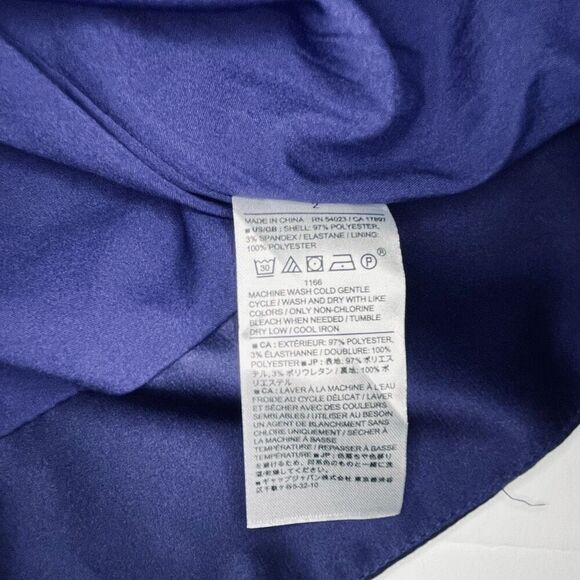 Banana Republic Factory One Shoulder Satin Knee Length Dress Patriot Blue Size 2 - Picture 10 of 12